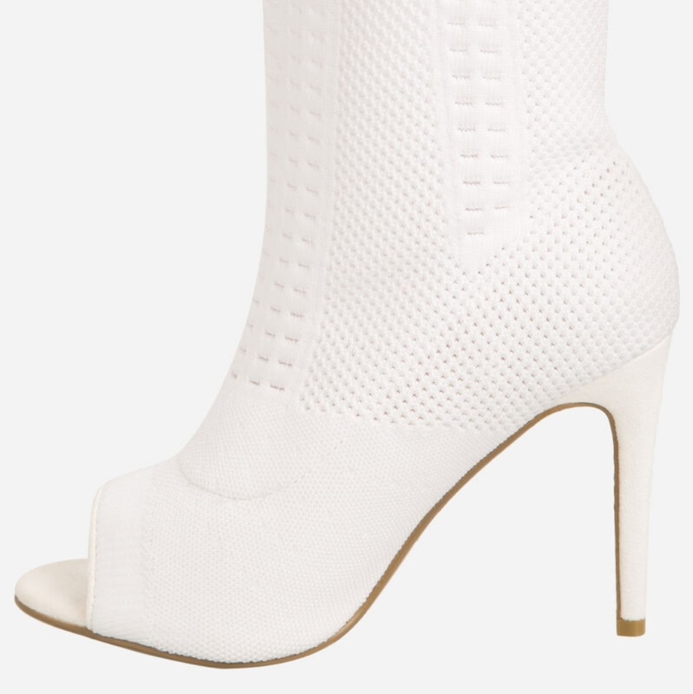 OPEN TOE SWEATER KNIT BOOTIE - WIDE WIDTH